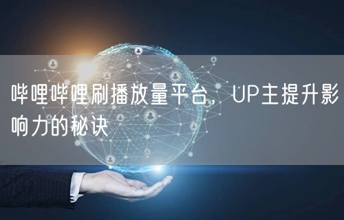 哔哩哔哩刷播放量平台，UP主提升影响力的秘诀