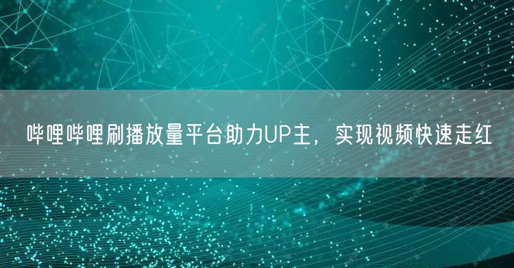 哔哩哔哩刷播放量平台助力UP主，实现视频快速走红