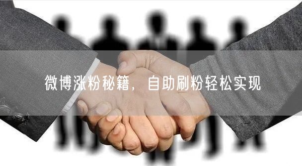 微博涨粉秘籍，自助刷粉轻松实现