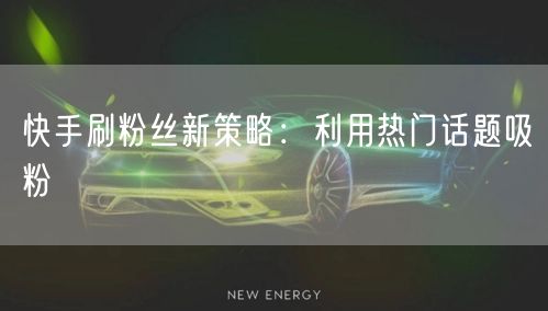 快手刷粉丝新策略：利用热门话题吸粉