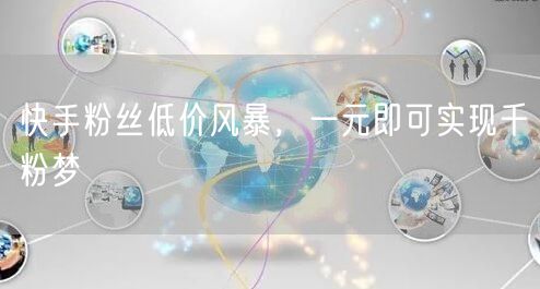 快手粉丝低价风暴，一元即可实现千粉梦